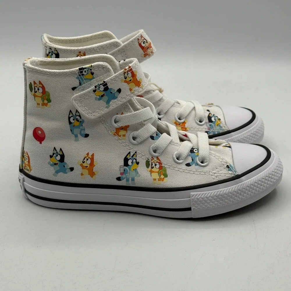 Converse Chuck Taylor All Star 1V Hi Kids 12 White Bluey Print A16463F